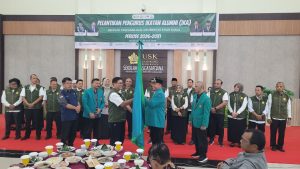 Pelantikan pengurus Ikatan Alumni Sekolah Pasca Sarjana Universitas Syiah Kuala (IKA SPS USK) periode 2026-2031, Sabtu, 25 April 2026 di Gedung Prof. Dr. Ibrahim Hasan, MBA, Darussalam, Banda Aceh.