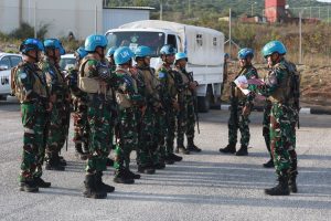 Prajurit TNI yang tergabung dalam misi perdamaian Pasukan Sementara PBB di Lebanon (UNIFIL).