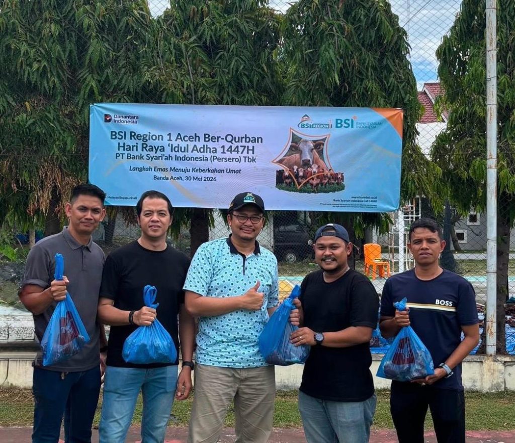 PT Bank Syariah Indonesia Tbk (BSI) Region Aceh turut memperkuat komitmen sosial Perseroan dalam menyambut Hari Raya Idul Adha 1447 Hijriah melalui distribusi 282 hewan kurban di wilayah Aceh