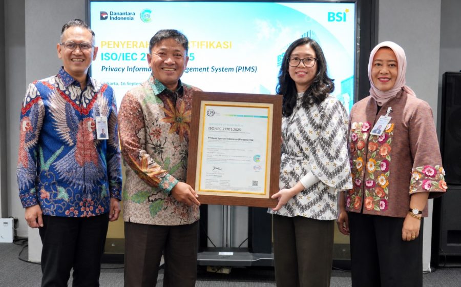 . BSI resmi menjadi bank pertama di Indonesia yang berhasil meraih sertifikasi berstandar global, ISO/IEC 27701:2025, tentang Privacy Information Management System (PIMS) atau Sistem Manajemen Informasi Privasi.